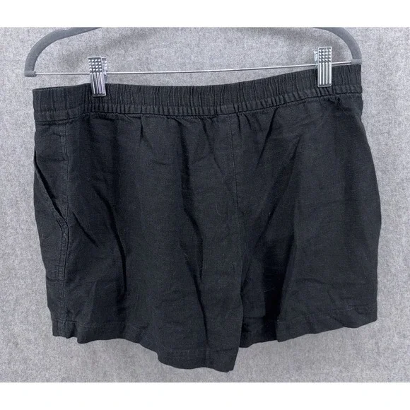 J Crew Shorts Womens Medium Black Linen Blend Drawstring Casual Pockets - Picture 5 of 6